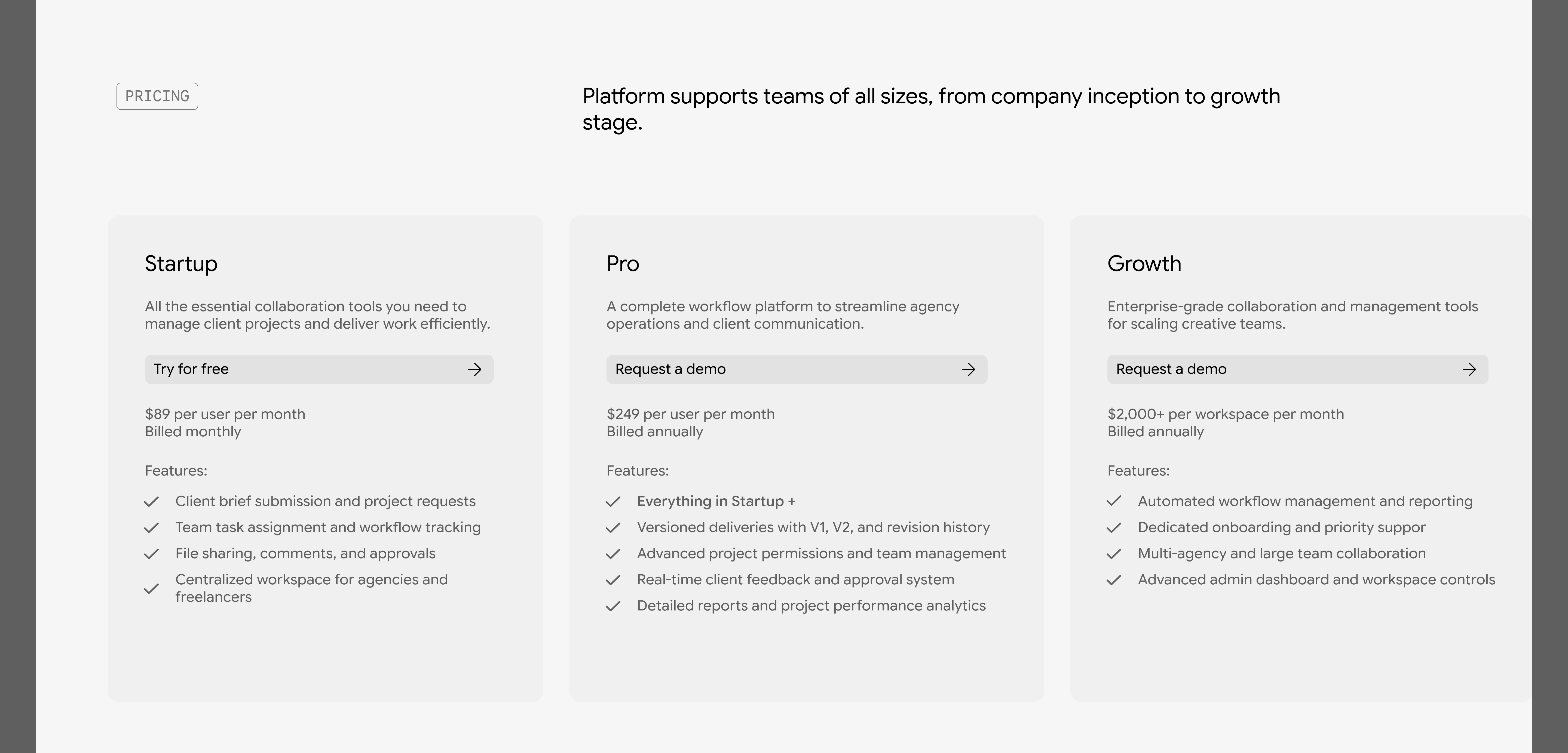 Minimal SaaS Platform Landing Page Design — 3